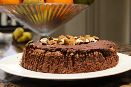 Chocolate amaretto and almond cake