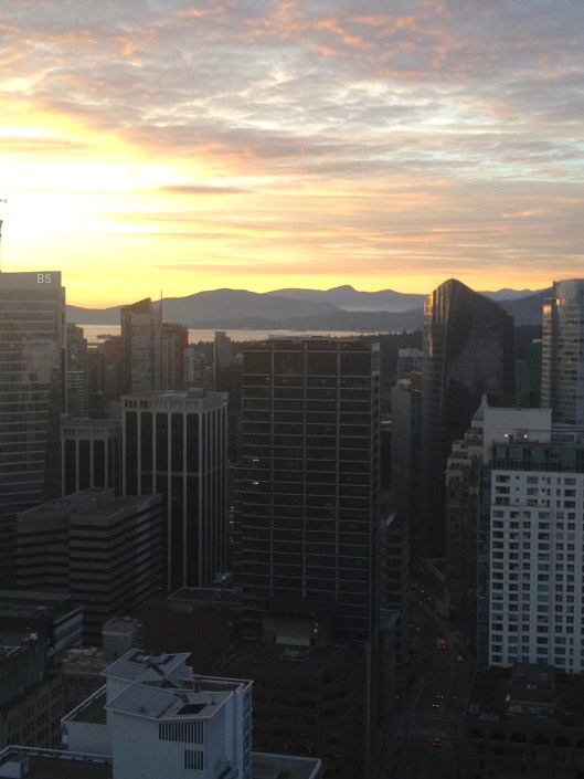 Vancouver skyline Sunset