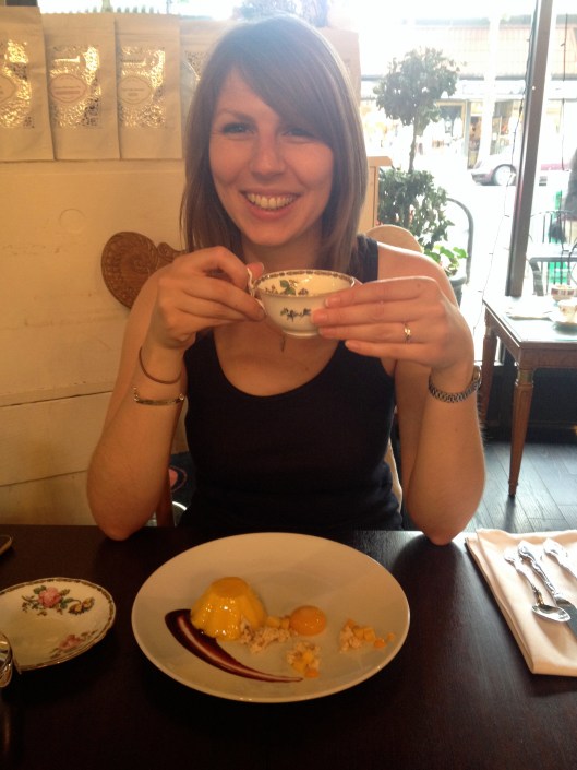 Maz and mango dessert