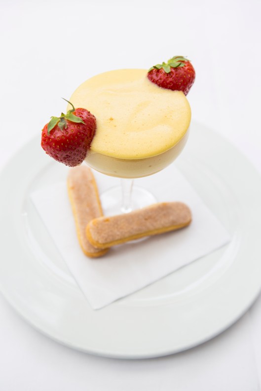Zabaglione - a light dessert of whipped sugar & eggs flavoured with Marsala, traditionally whisked by hand in a copper bowl -ú4.5 (1)